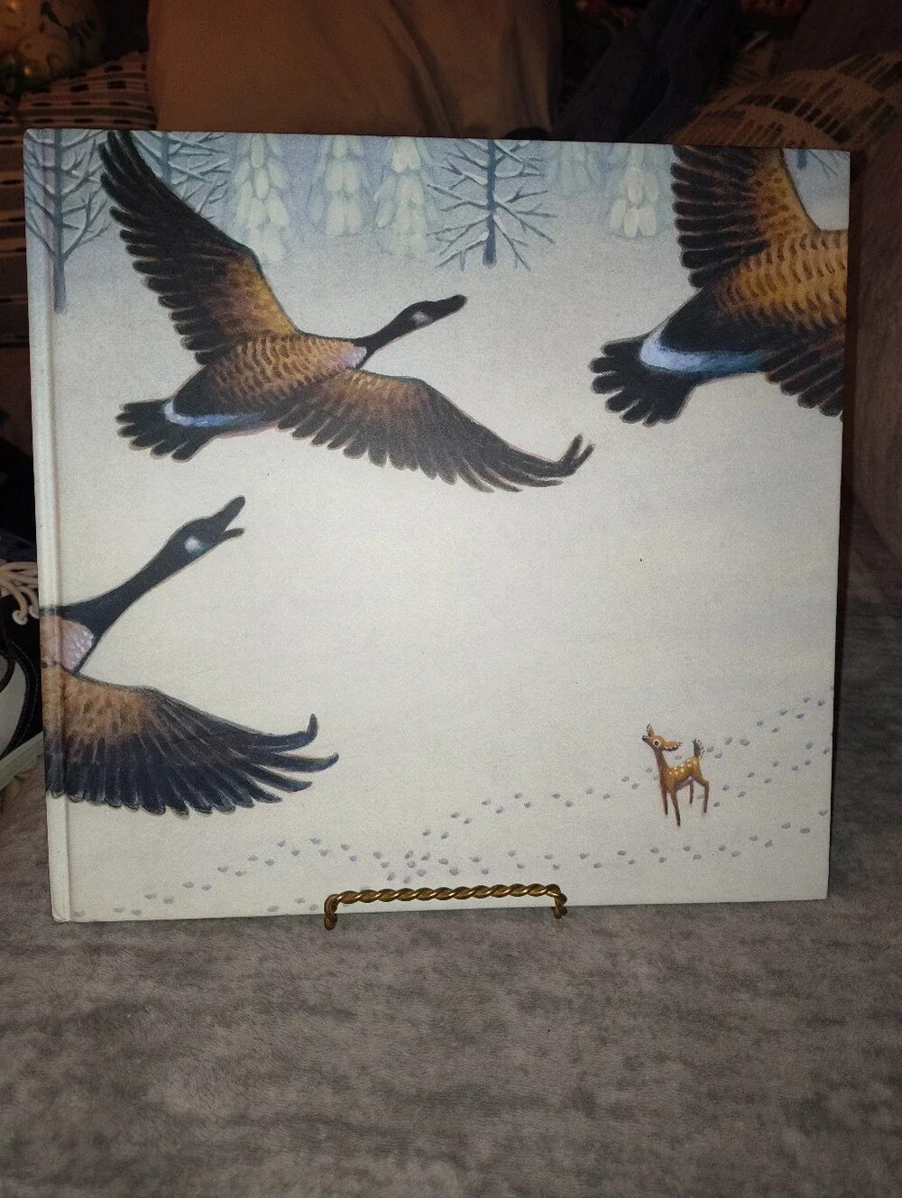 Wild Geese Story Book- Brown and Blue Home Decor